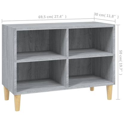 Tv-meubel met houten poten 69,5x30x50 cm grijs sonoma eiken 69.5 x 30 x 50 cm Grijs sonoma