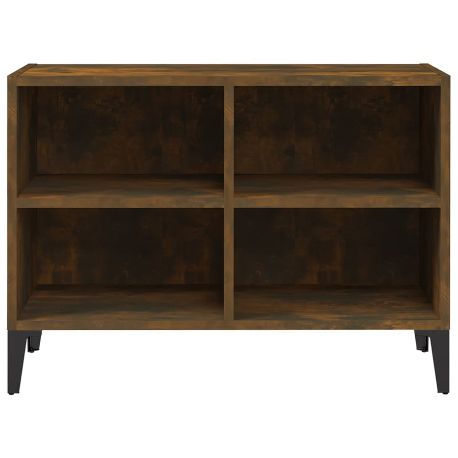 Tv-meubel met metalen poten 69,5x30x50 cm gerookt eikenkleurig