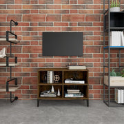 Tv-meubel 69,5x30x50 cm gerookt eiken metaal