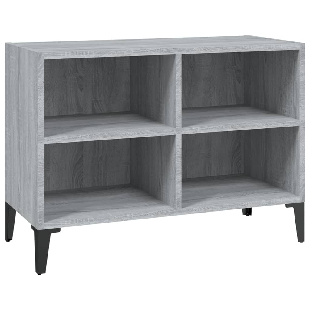 Tv-meubel met metalen poten 69,5x30x50 cm grijs sonoma eiken