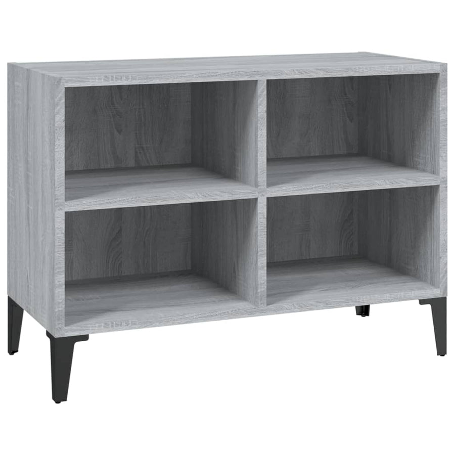 Tv-meubel met metalen poten 69,5x30x50 cm grijs sonoma eiken