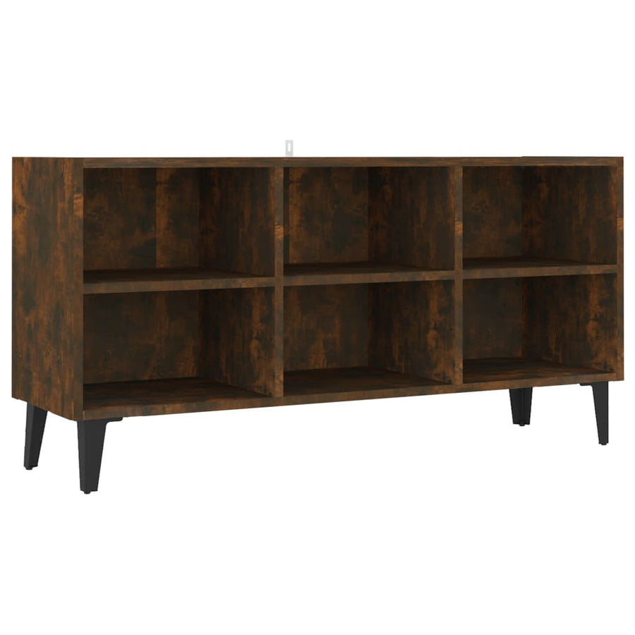 Tv-Meubel Met Metalen Poten 103,5X30X50 Cm Kleurig 103.5 cm Gerookt eiken
