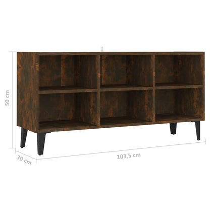 Tv-Meubel Met Metalen Poten 103,5X30X50 Cm Kleurig 103.5 cm Gerookt eiken
