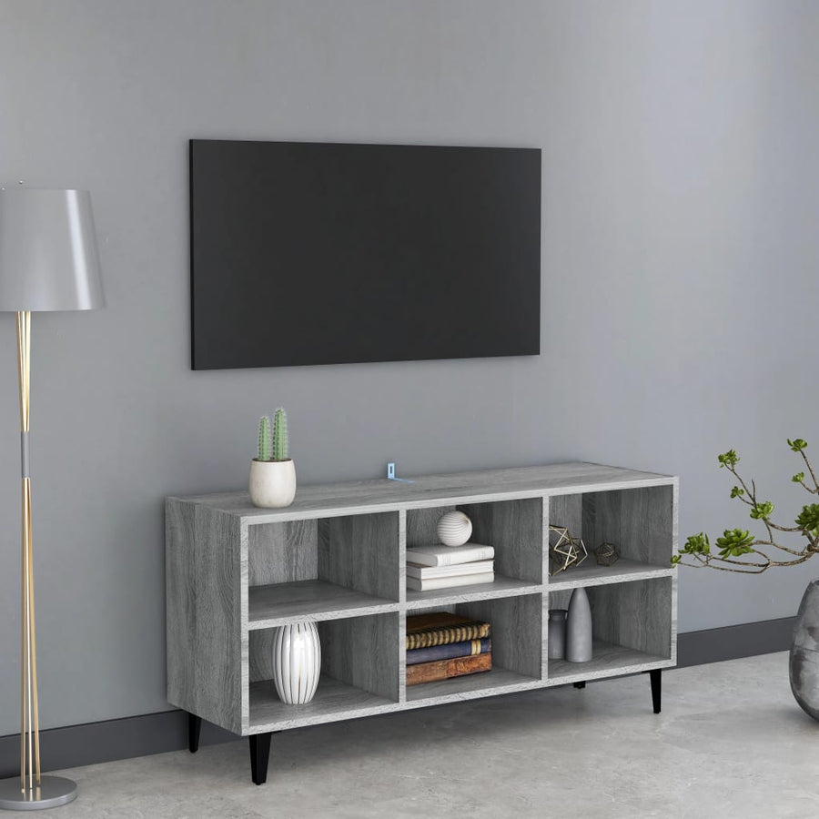 Tv-Meubel Met Metalen Poten 103,5X30X50 Cm Grijs Sonoma Eiken 103.5 x 30 x 50 cm