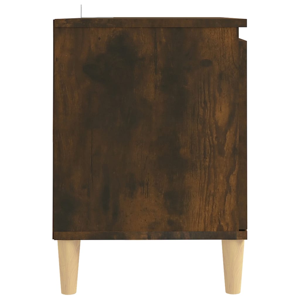 Tv-meubel met houten poten 103,5x35x50 cm gerookt eikenkleurig Gerookt eiken