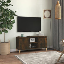 Tv-meubel met houten poten 103,5x35x50 cm gerookt eikenkleurig Gerookt eiken