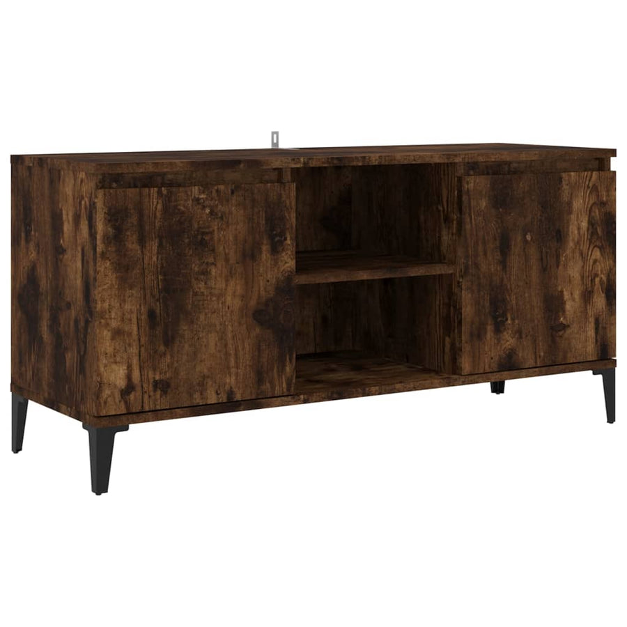 Tv-Meubel Met Metalen Poten 103,5X35X50 Cm Kleurig Gerookt eiken