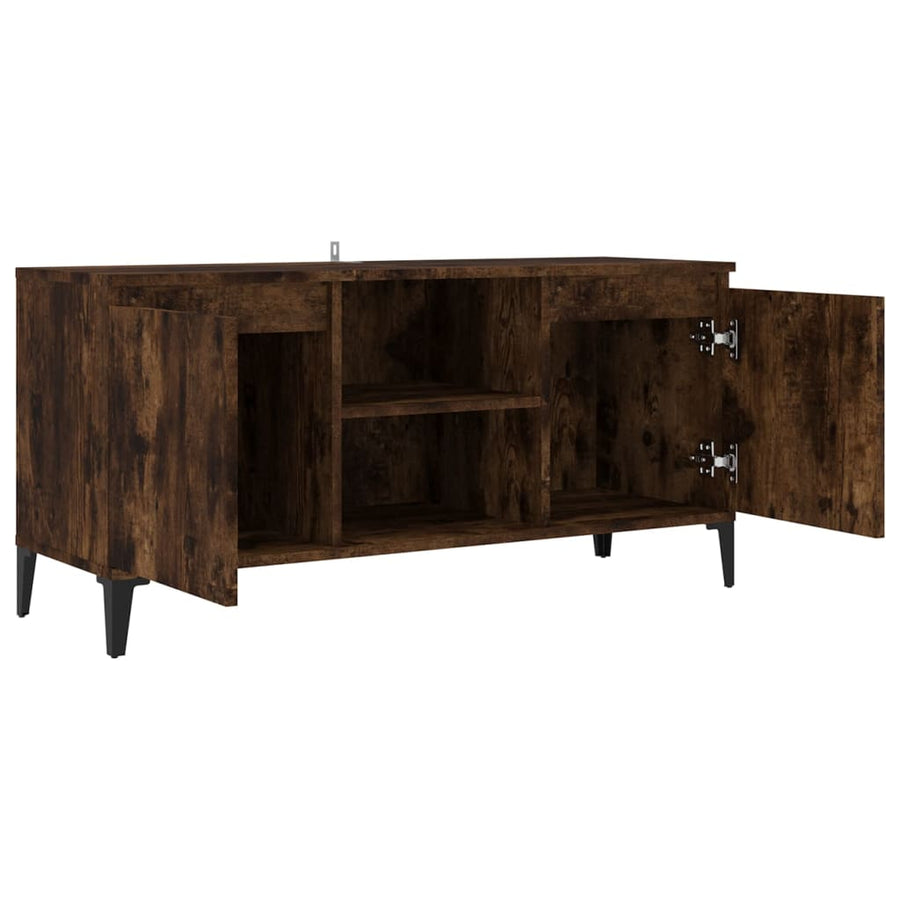 Tv-Meubel Met Metalen Poten 103,5X35X50 Cm Kleurig Gerookt eiken