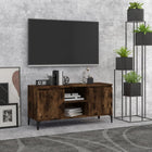 Tv-meubel 103,5x35x50 cm gerookt eiken metalen poten