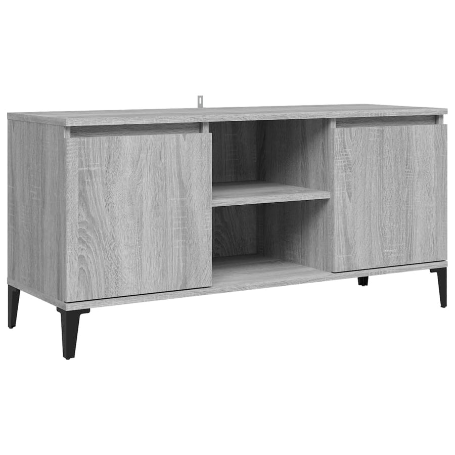 Tv-meubel met metalen poten 103,5x35x50 cm grijs sonoma eiken Grijs sonoma