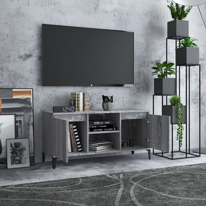 Tv-meubel met metalen poten 103,5x35x50 cm grijs sonoma eiken Grijs sonoma