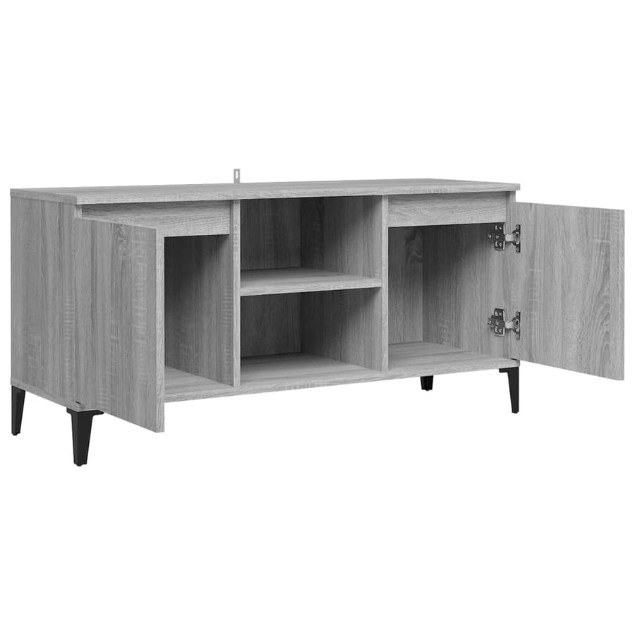Tv-meubel met metalen poten 103,5x35x50 cm grijs sonoma eiken Grijs sonoma