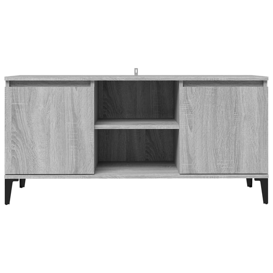 Tv-meubel met metalen poten 103,5x35x50 cm grijs sonoma eiken Grijs sonoma