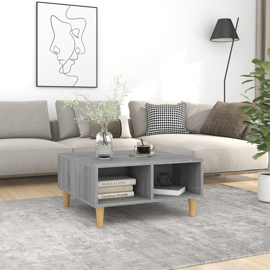 Salontafel 60x60x30 cm spaanplaat grijs sonoma eikenkleurig Grijs sonoma