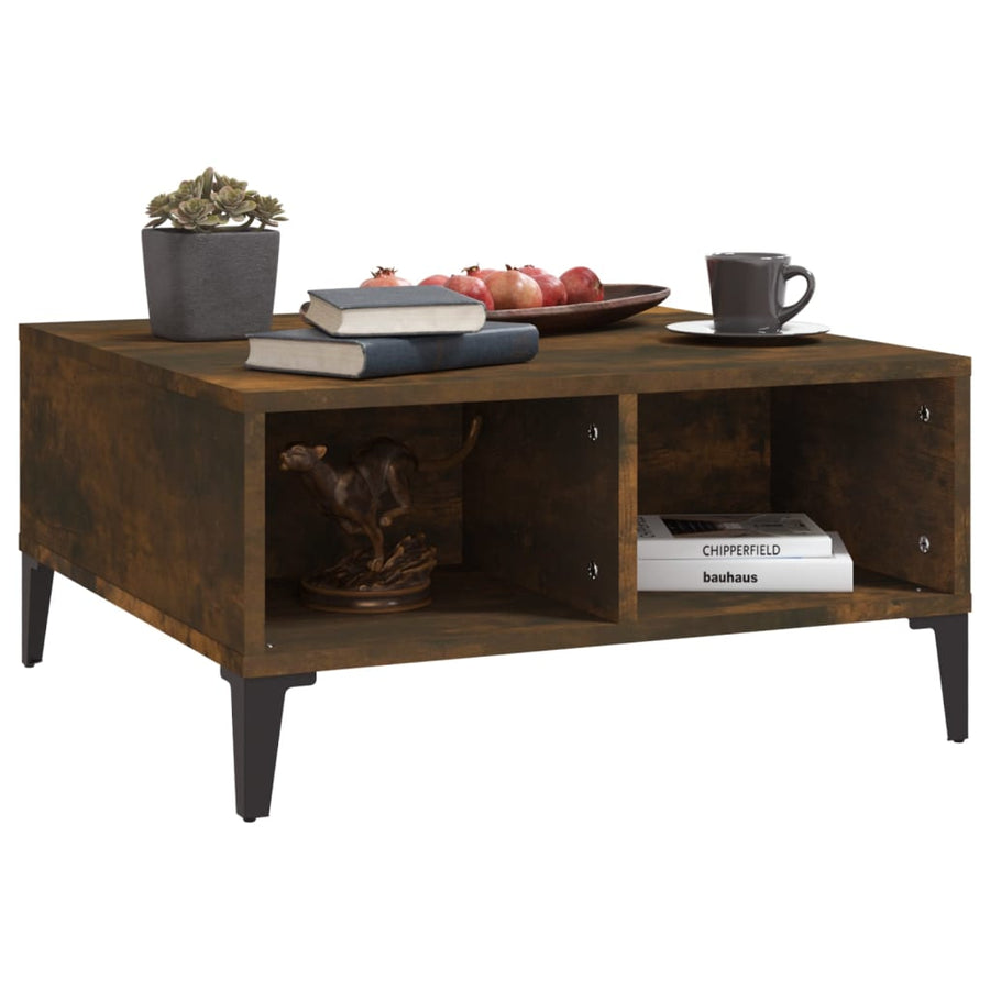 Salontafel 60X60X30 Cm Spaanplaat Gerookt Eikenkleurig 1