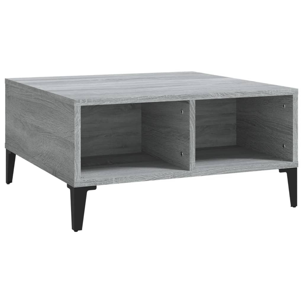 Salontafel 60X60X30 Cm Spaanplaat Eikenkleurig Grijs sonoma
