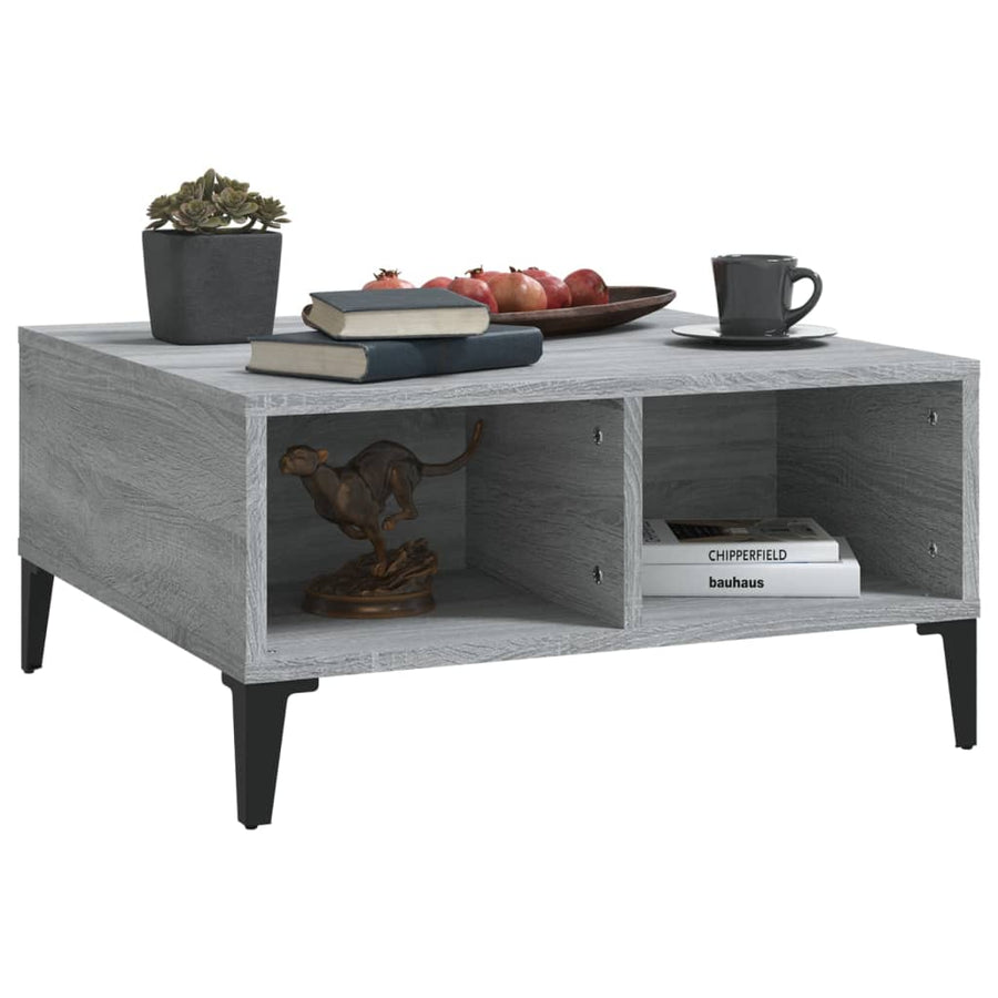 Salontafel 60X60X30 Cm Spaanplaat Eikenkleurig Grijs sonoma