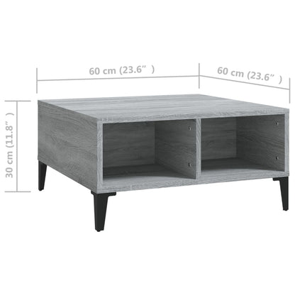 Salontafel 60X60X30 Cm Spaanplaat Eikenkleurig Grijs sonoma