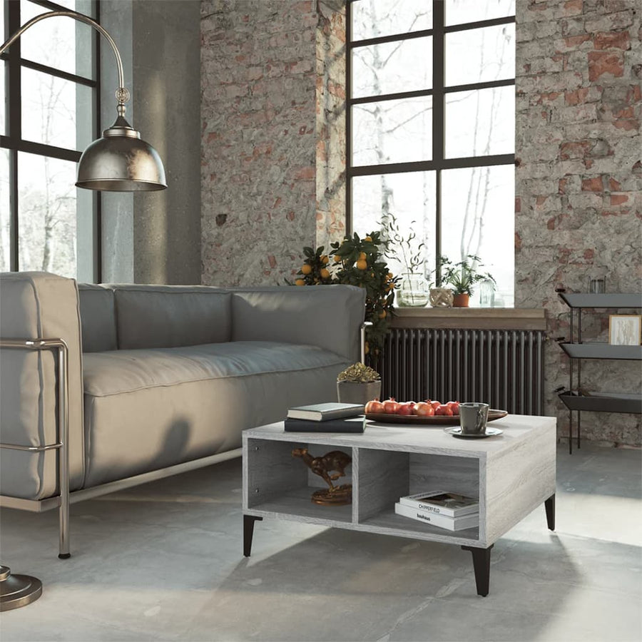 Salontafel 60X60X30 Cm Spaanplaat Eikenkleurig Grijs sonoma
