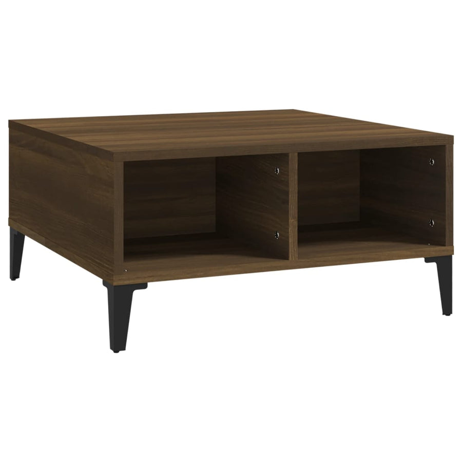 Salontafel 60x60x30 cm spaanplaat bruineikenkleurig bruin eikenkleur