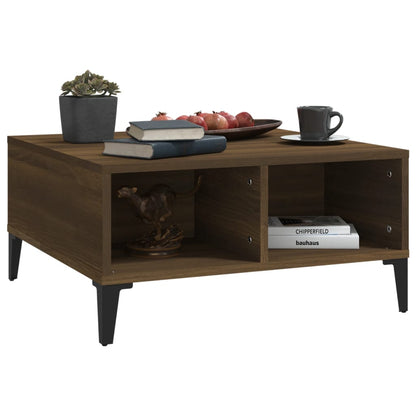 Salontafel 60x60x30 cm spaanplaat bruineikenkleurig bruin eikenkleur