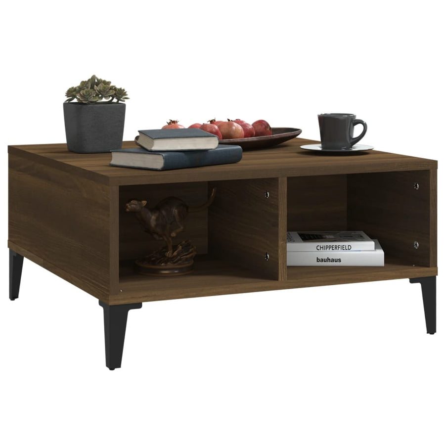 Salontafel 60x60x30 cm spaanplaat bruineikenkleurig bruin eikenkleur