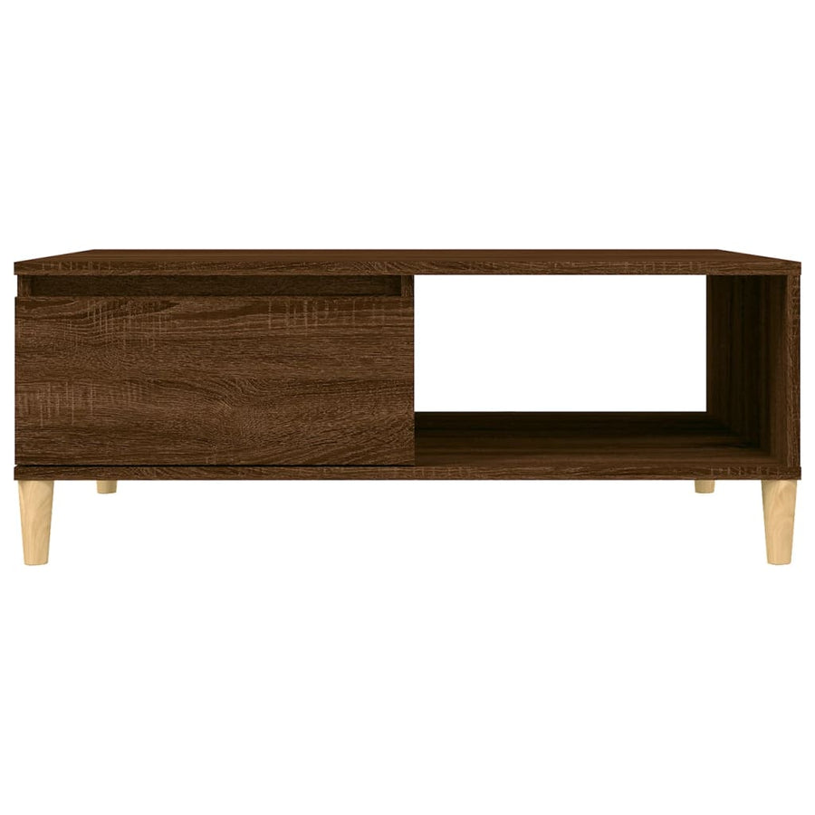 Salontafel 90x60x35 cm bewerkt hout bruin eikenkleur bruin eikenkleur