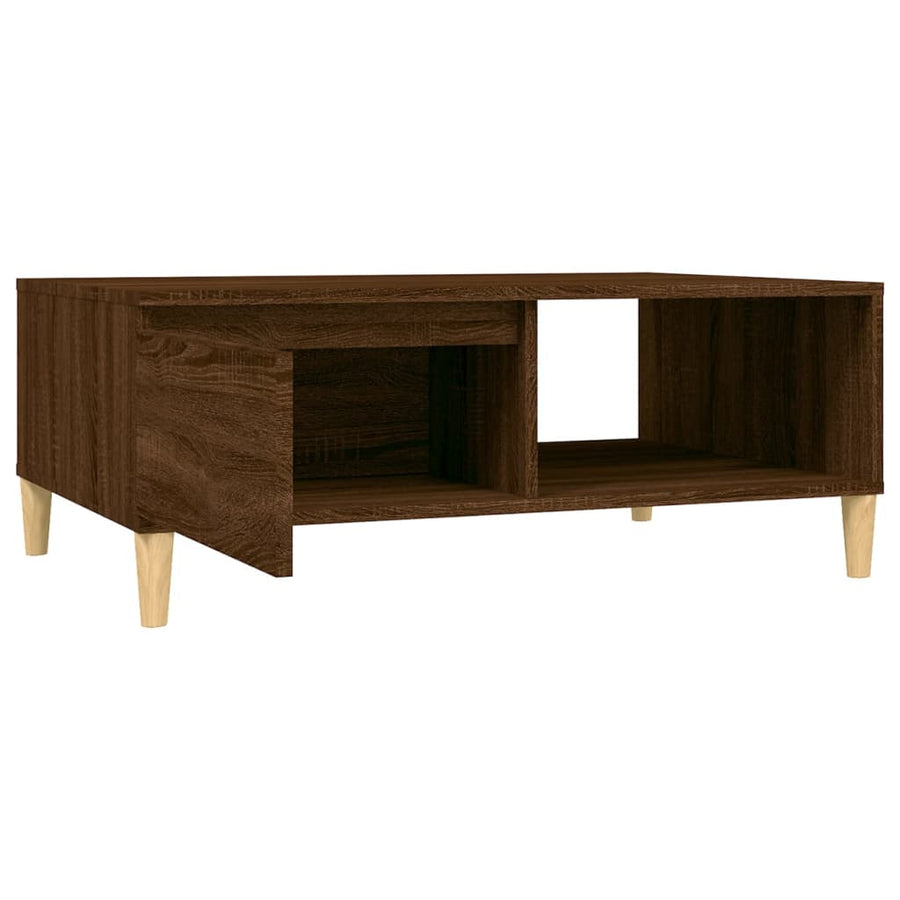 Salontafel 90x60x35 cm bewerkt hout bruin eikenkleur bruin eikenkleur