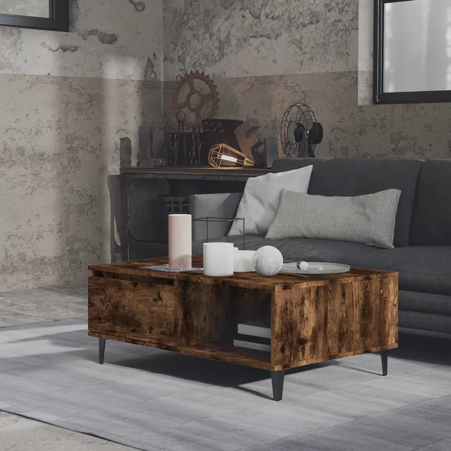 Salontafel 90x60x35 cm spaanplaat gerookt eikenkleurig Gerookt eiken
