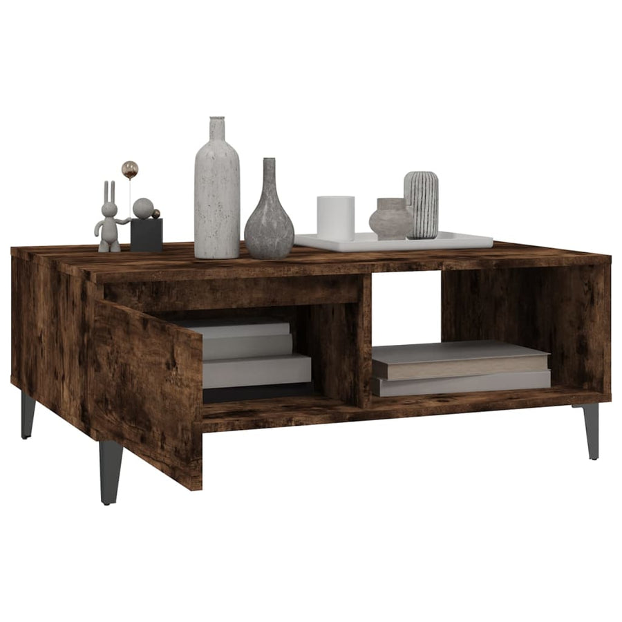 Salontafel 90x60x35 cm spaanplaat gerookt eikenkleurig Gerookt eiken