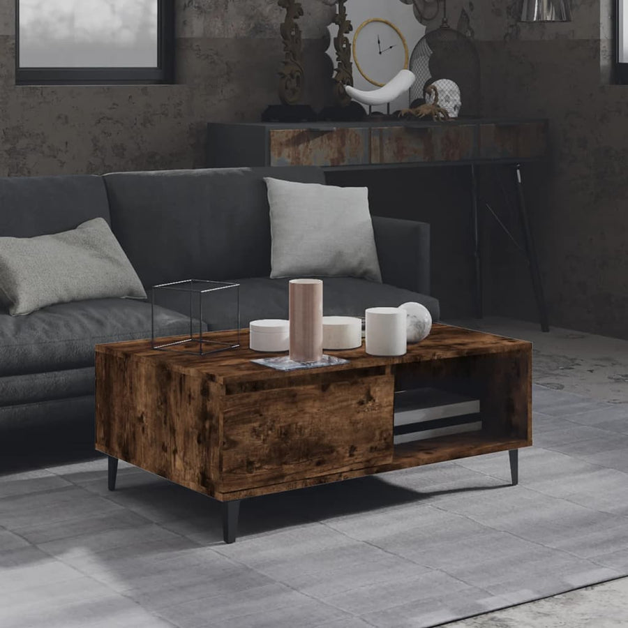 Salontafel 90x60x35 cm spaanplaat gerookt eikenkleurig Gerookt eiken