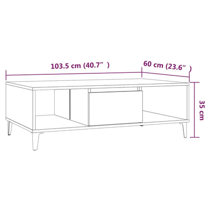 Salontafel 03,5X60X35 Cm Spaanplaat Kleurig Gerookt eiken