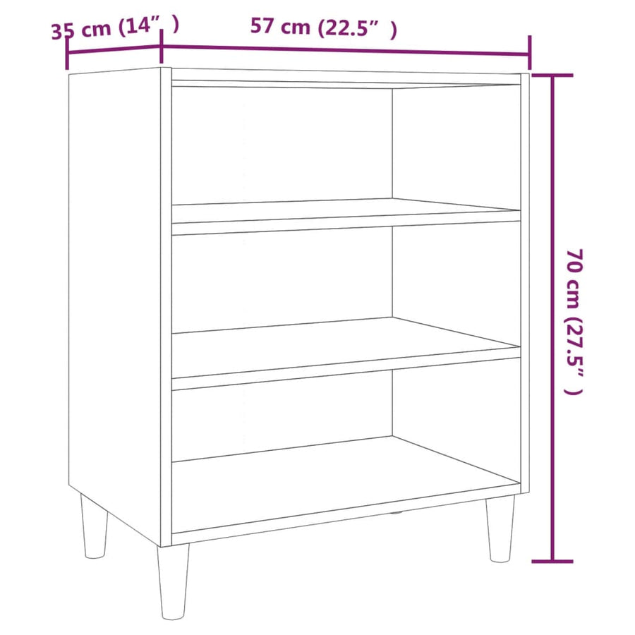 Dressoir 57x35x70 cm spaanplaat bruin eikenkleur