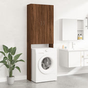 Wasmachinekast 64x25,5x190 cm bruin eiken
