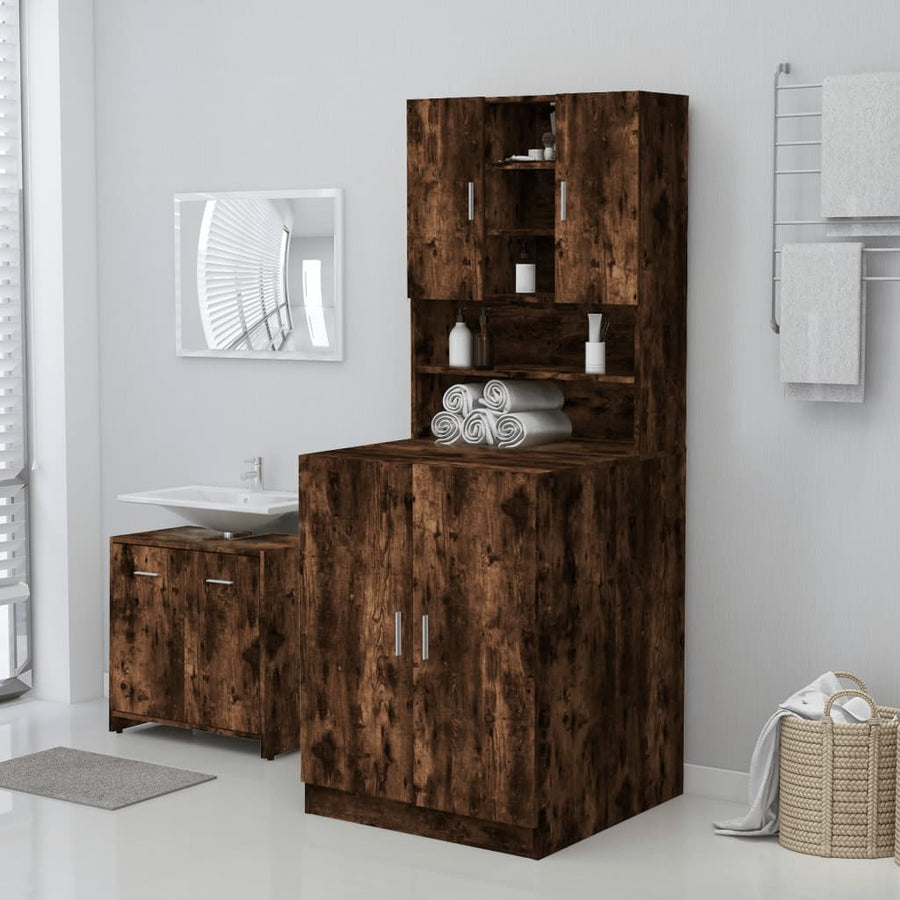 Wasmachinekast 71x71,5x91,5 cm gerookt eikenkleurig Gerookt eiken