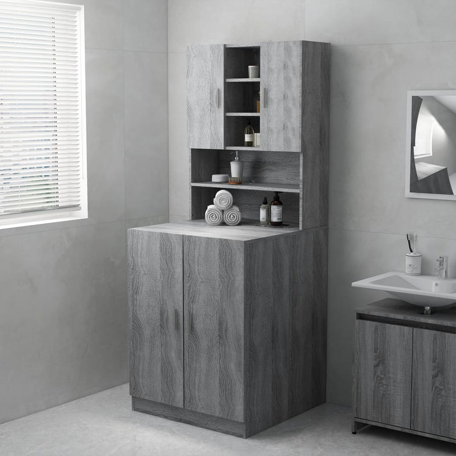 Wasmachinekast 71x71,5x91,5 cm grijs sonoma eikenkleurig Grijs sonoma