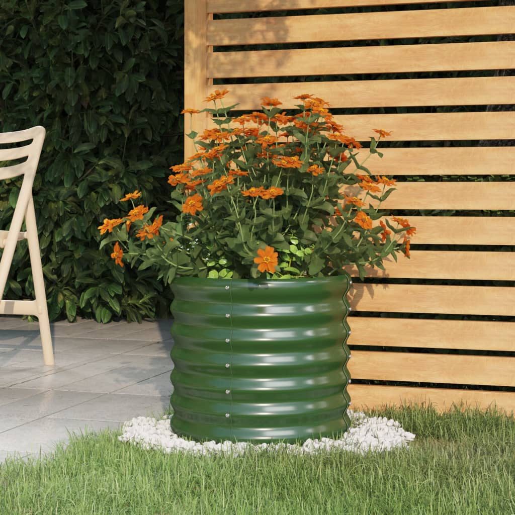 Plantenbak 40X40X36 Cm Gepoedercoat Staal Groen