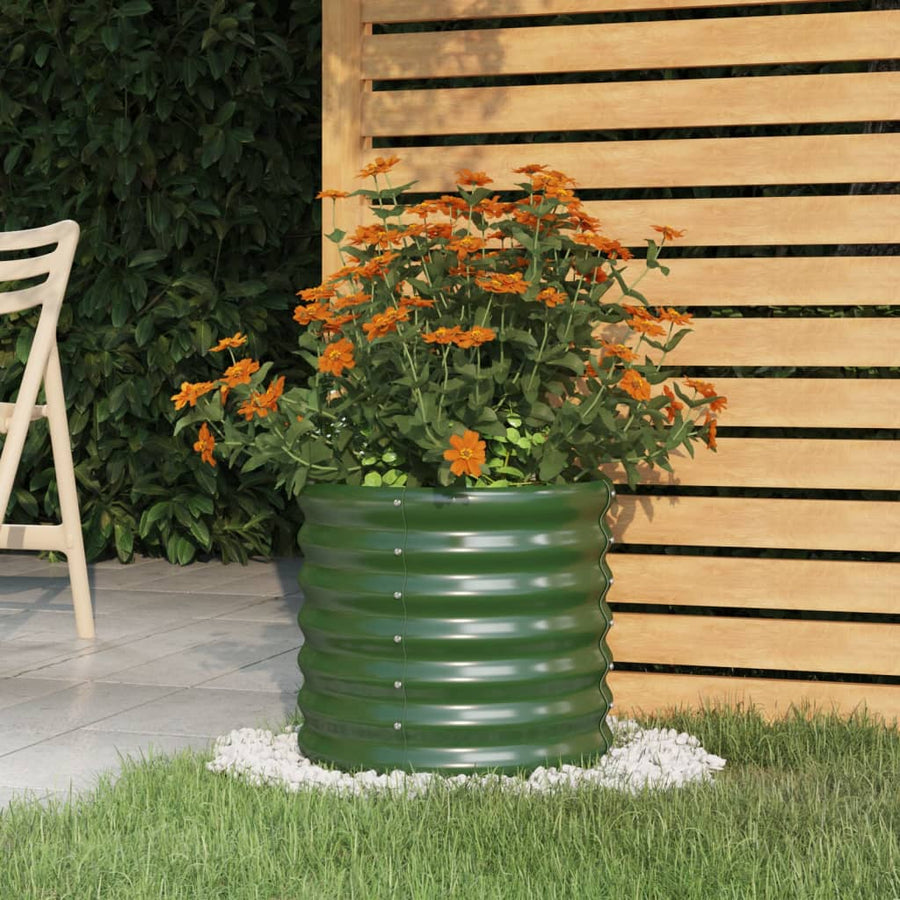 Plantenbak 40X40X36 Cm Gepoedercoat Staal Groen