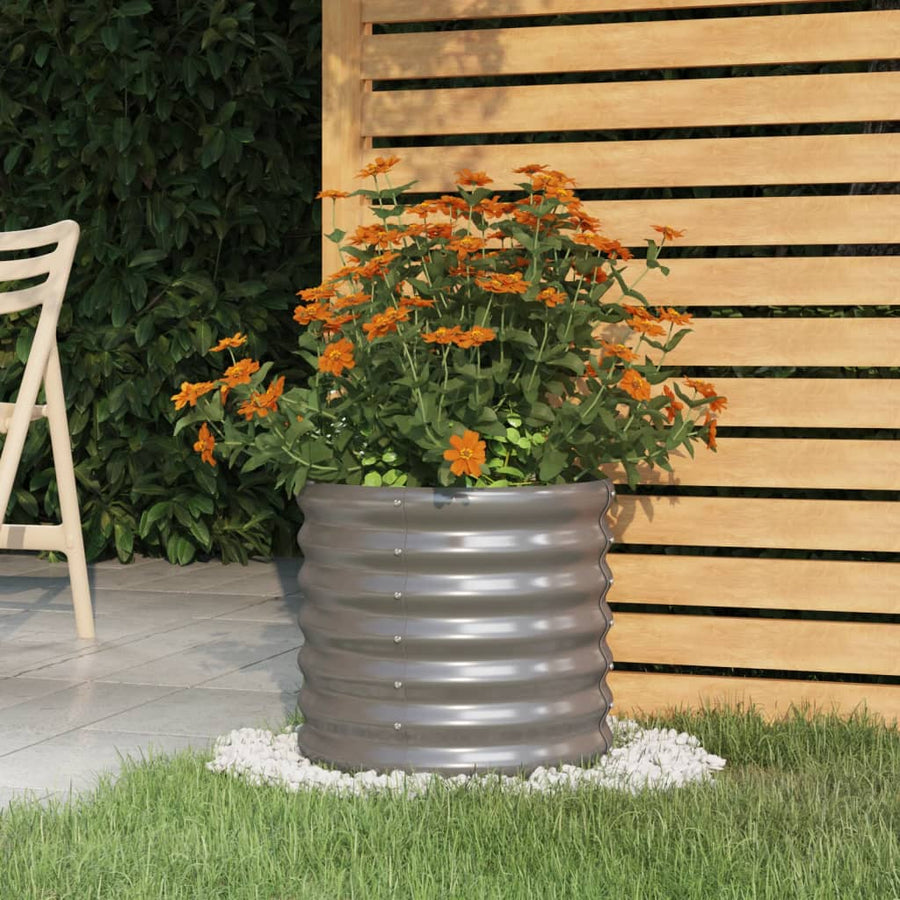 Plantenbak 40X40X36 Cm Gepoedercoat Staal Grijs