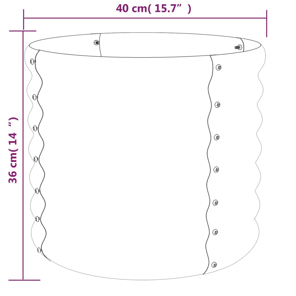 Plantenbak 40X40X36 Cm Gepoedercoat Staal Bruin 1 40 x 40 x 36 cm
