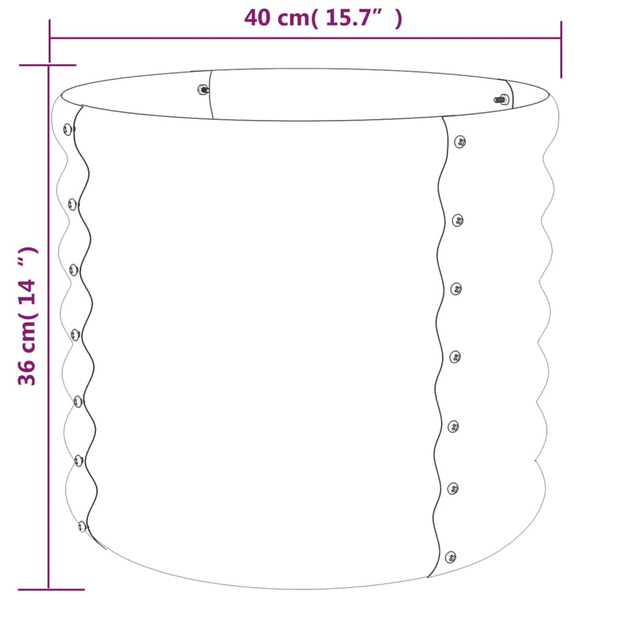 Plantenbak 40X40X36 Cm Gepoedercoat Staal Bruin 1 40 x 40 x 36 cm
