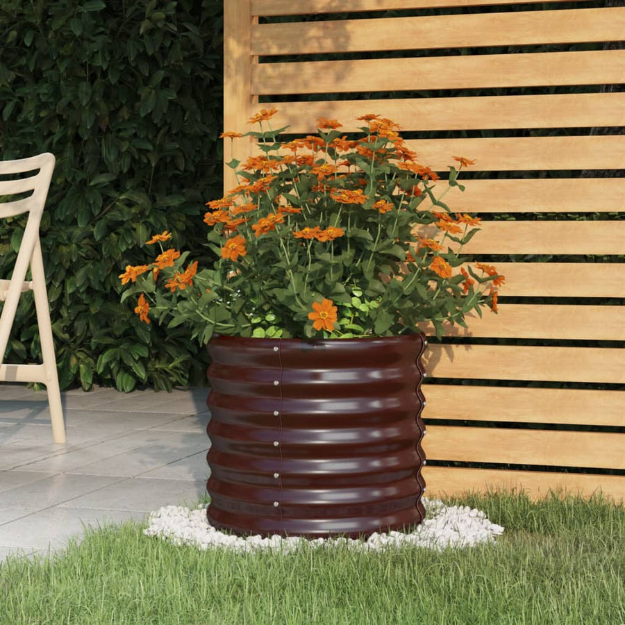Plantenbak 40X40X36 Cm Gepoedercoat Staal Bruin 1 40 x 40 x 36 cm