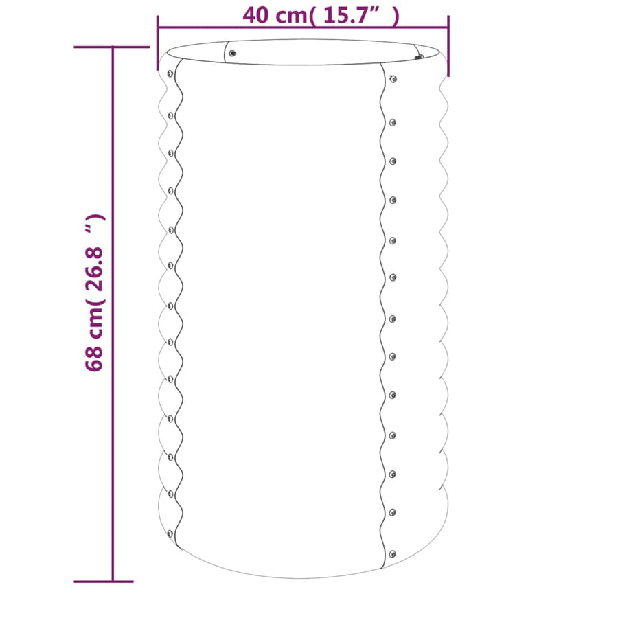 Plantenbak 40X40X68 Cm Gepoedercoat Staal Groen