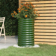 Planter 40x40x68 cm galvanized steel green
