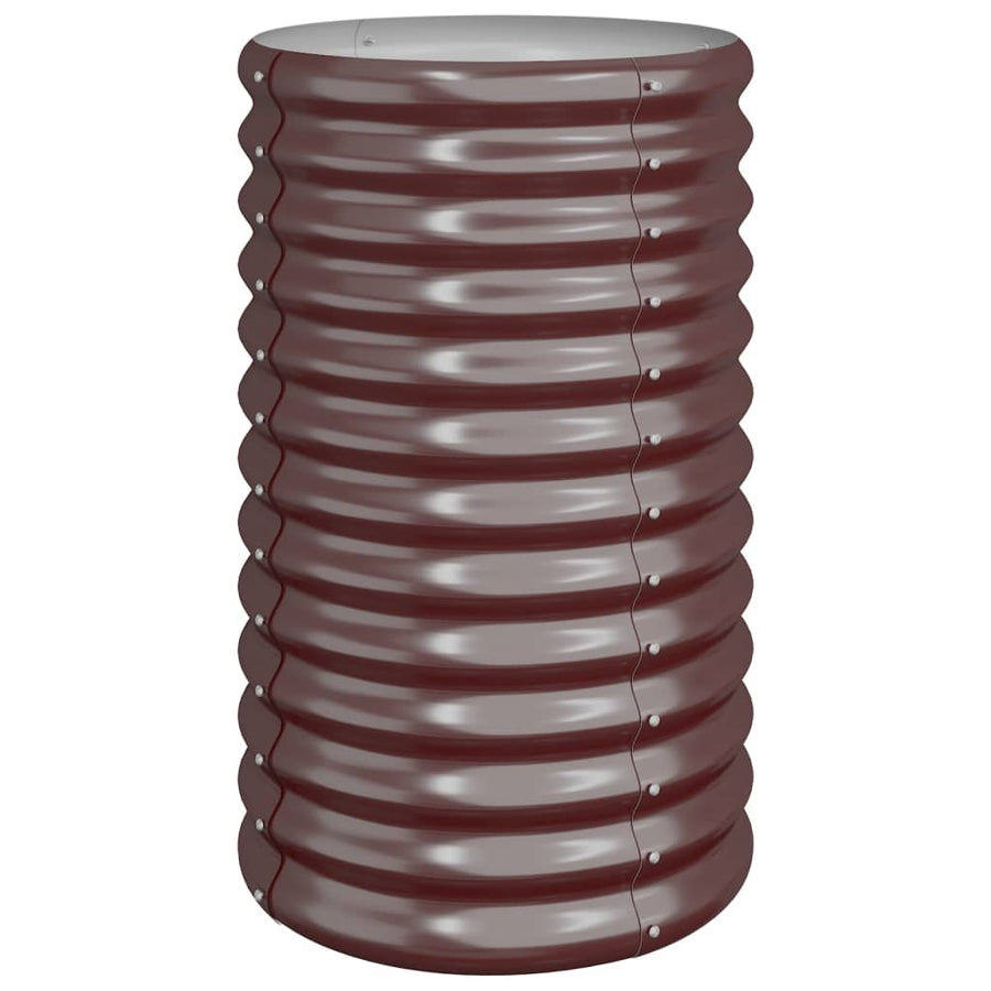Plantenbak 40X40X68 Cm Gepoedercoat Staal Bruin