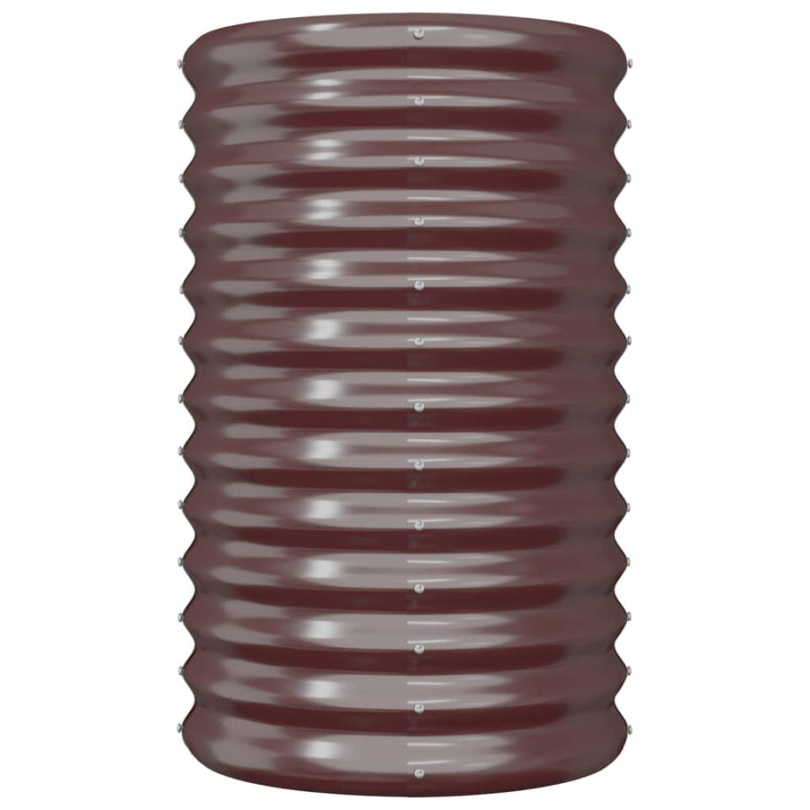 Plantenbak 40X40X68 Cm Gepoedercoat Staal Bruin