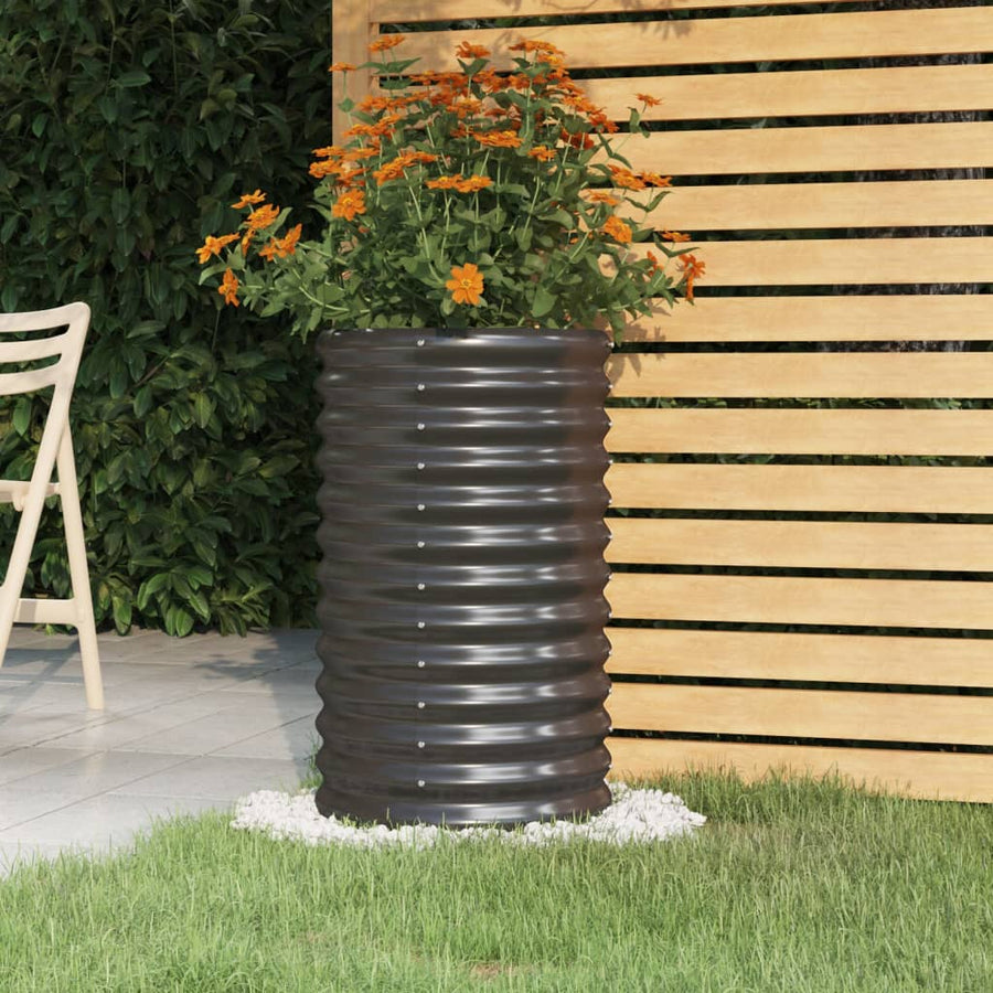 Plantenbak Gepoedercoat Staal Kleurig 40 x 40 x 68 cm Antraciet