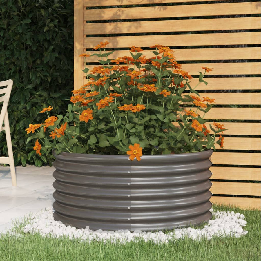 Plantenbak Gepoedercoat Staal 80 x 80 x 36 cm Grijs