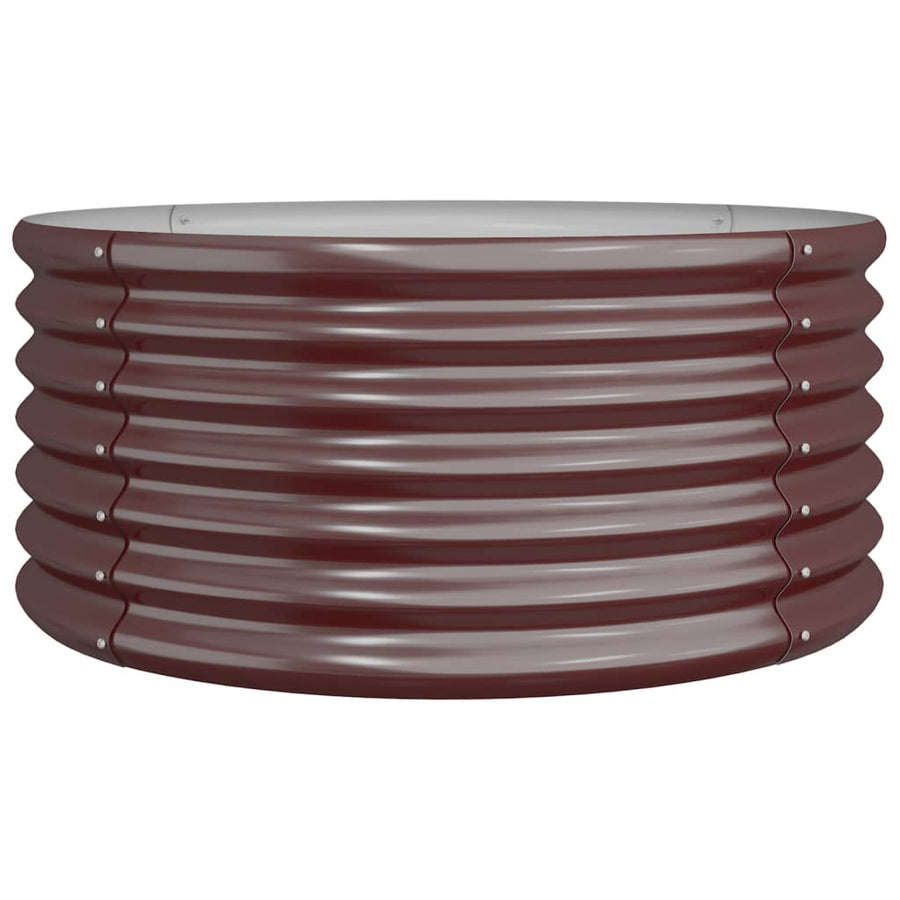 Plantenbak 80X80X36 Cm Gepoedercoat Staal Bruin