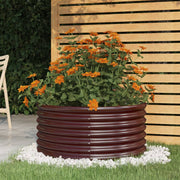 Plantenbak 80x80x36 cm gegalvaniseerd staal bruin
